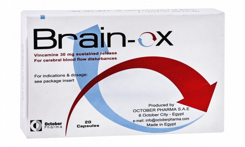 Brain-Ox 30mg Vincamine Cerebral Blood Flow Support Supplement