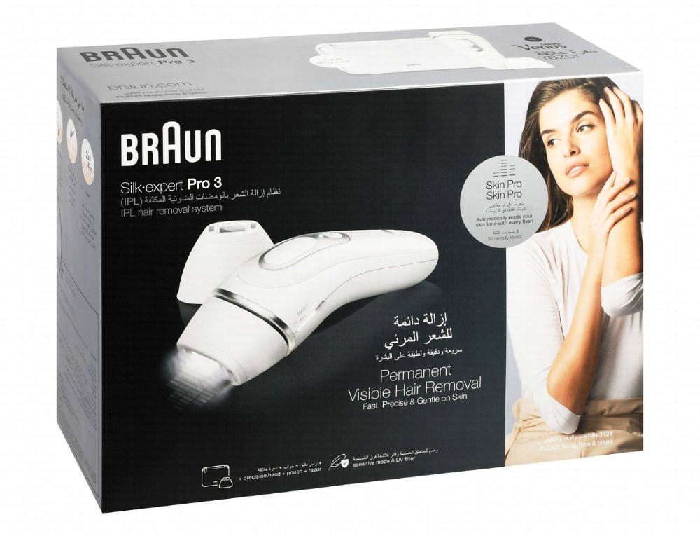 Braun Silk Expert Pro 3 Permanent Visible Hair Removal - White, PL3121