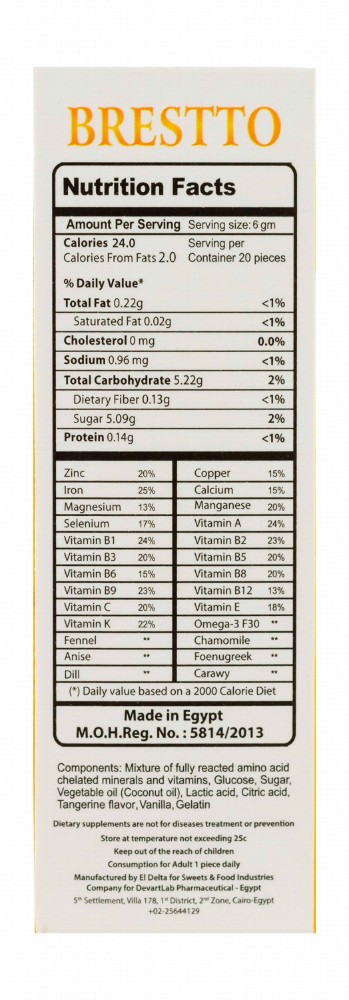 Brestto Toffee Supplement with Vitamins, Minerals & Herbal Oil Extracts for Breastfeeding Mothers