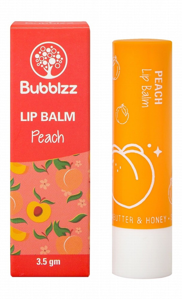 Bubblzz Lip Balm Peach Flavor with Shea Butter & Honey