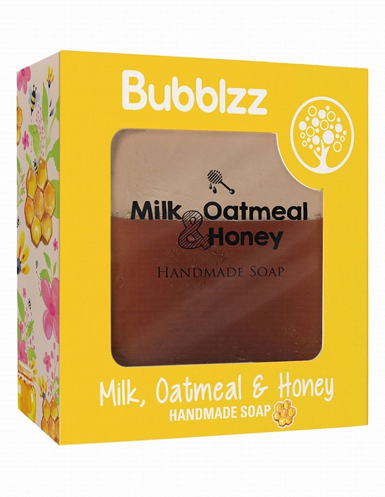 Bubblzz Milk, Oatmeal & Honey Soap Bar for Face - sulfate free, parabens free
