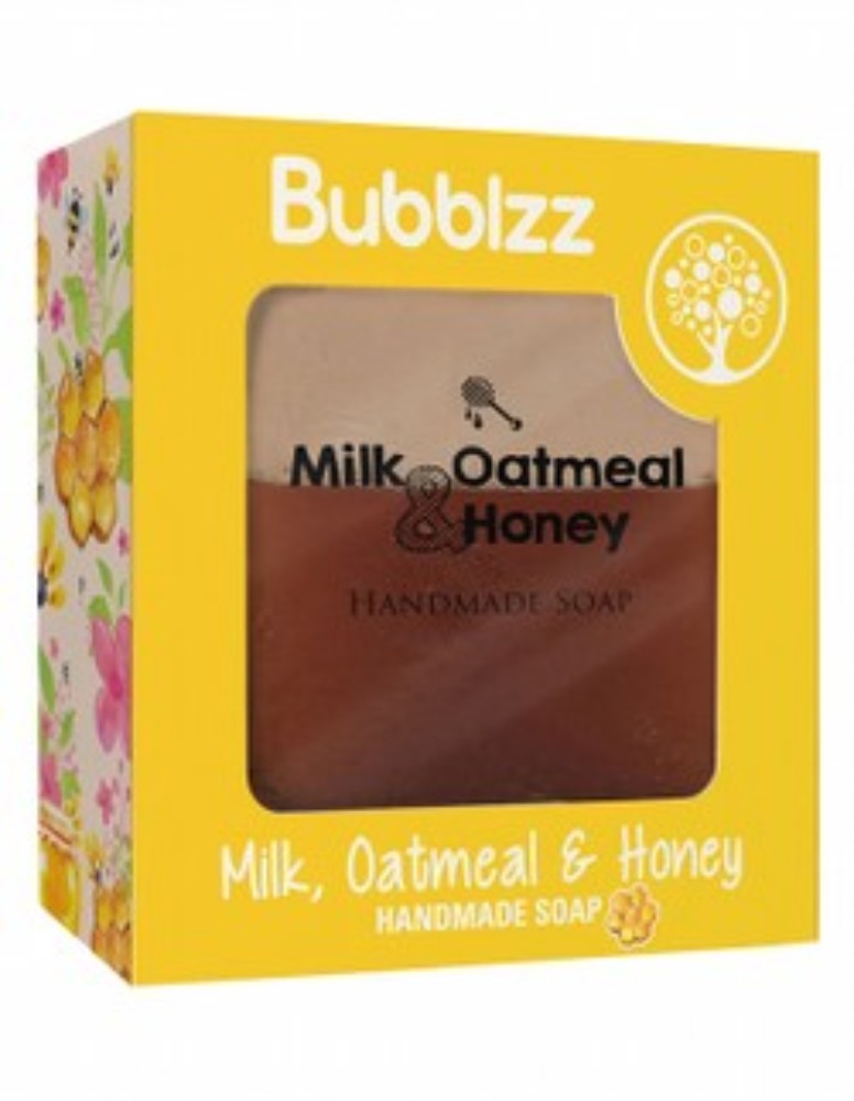 Bubblzz Milk, Oatmeal & Honey Soap Bar for Face - sulfate free, parabens free