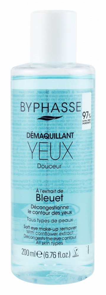 Byphasse Decongesting Soft Eye Makeup Remover with Cornflower Extract for All Skin Types - vegan