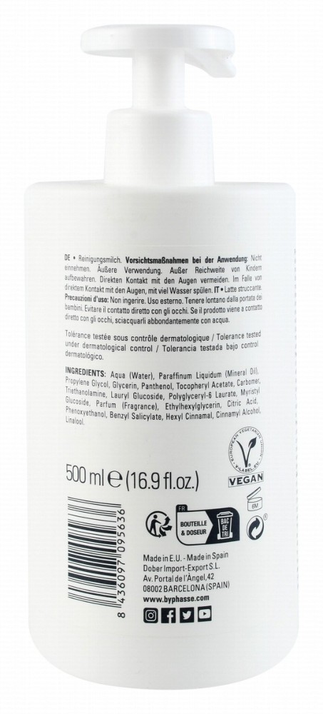 Byphasse Soft Cleansing Milk Facial Makeup Remover with Vitamin E & B5 for All Skin Types - vegan