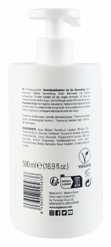Byphasse Soft Cleansing Milk Facial Makeup Remover with Vitamin E & B5 for All Skin Types - vegan