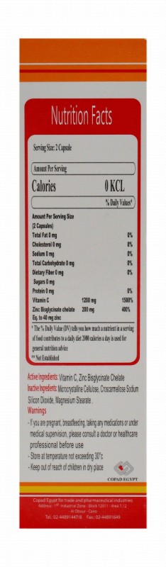 C Zinc Vitamin C Immune System Support Supplement