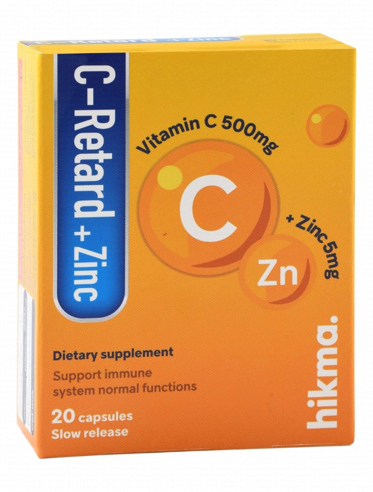 C-Retard 500mg Vitamin C Immune System Support Supplement with Zinc