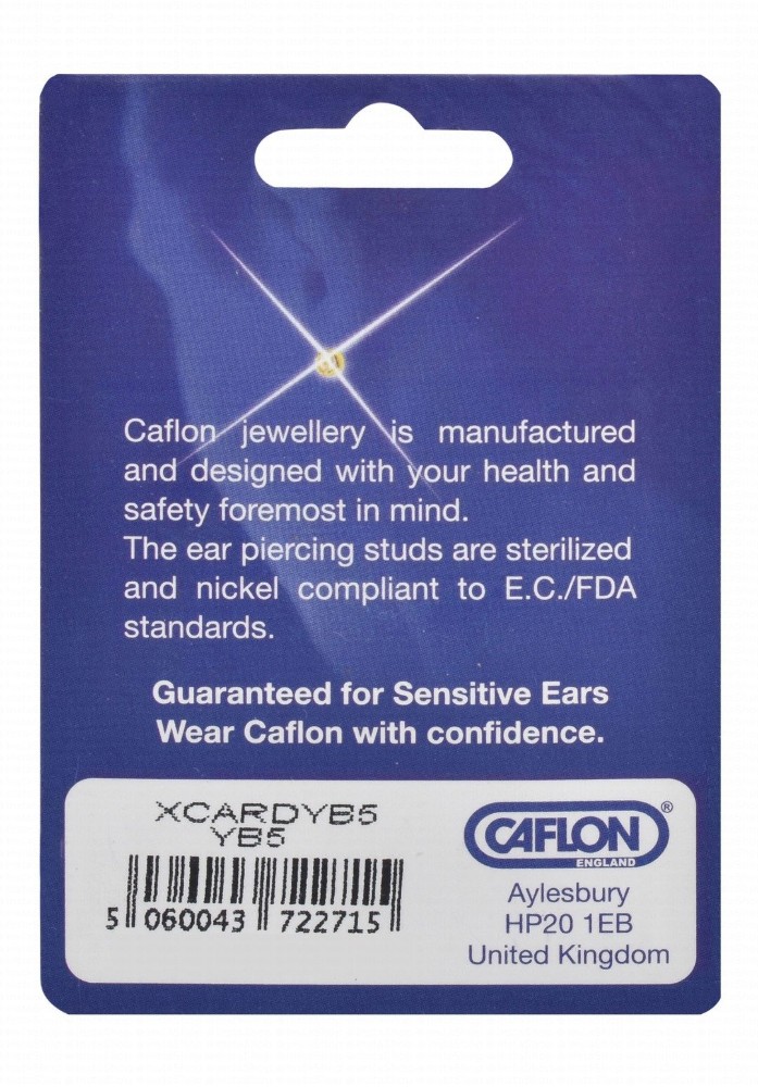 Caflon Fashion Sense Sterile Green Diamond Gold Stud Earrings for Sensitive Ears
