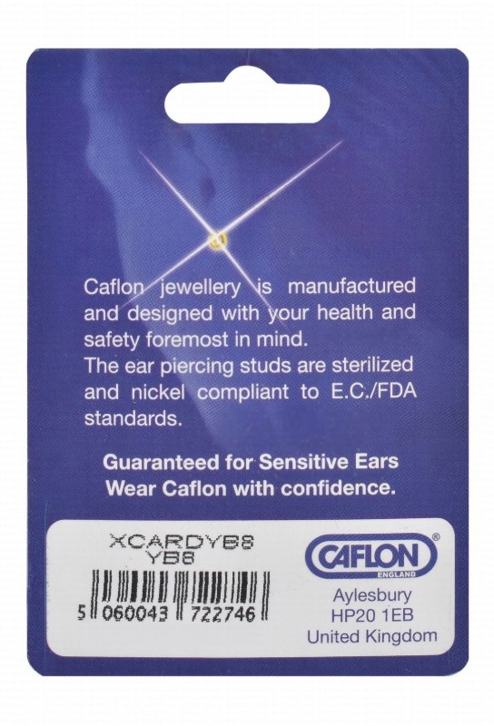 Caflon Fashion Sense Sterile Lime Green Diamond Gold Stud Earrings for Sensitive Ears