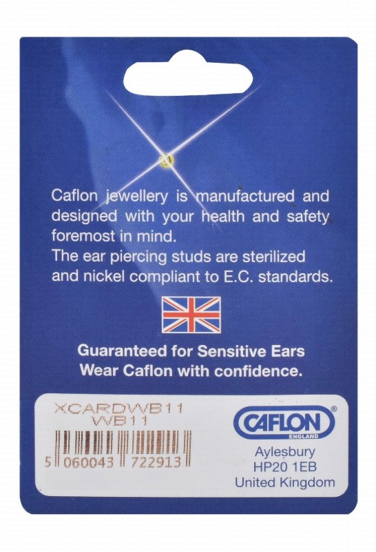 Caflon Fashion Sense Sterile Orange Diamond Silver Stud Earrings for Sensitive Ears