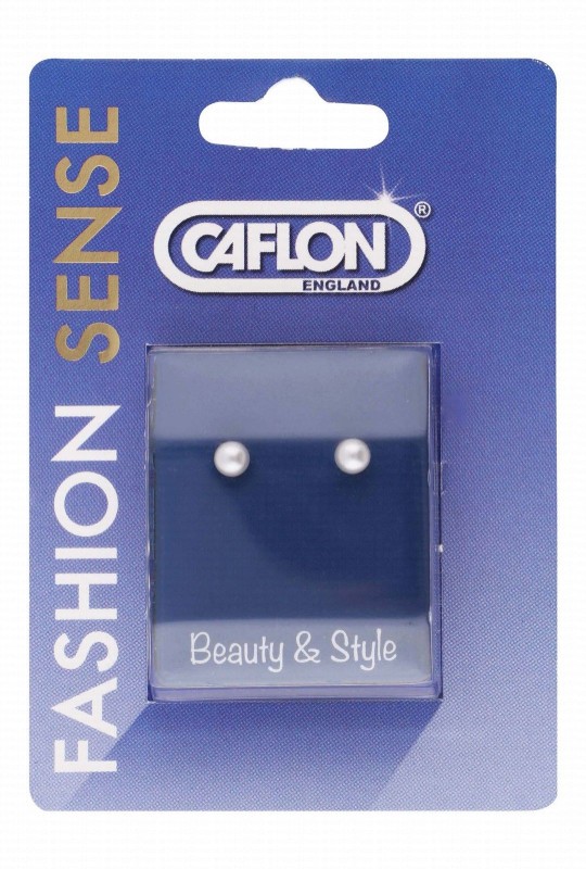 Caflon Fashion Sense Sterile White 4mm Pearl Stud Earrings