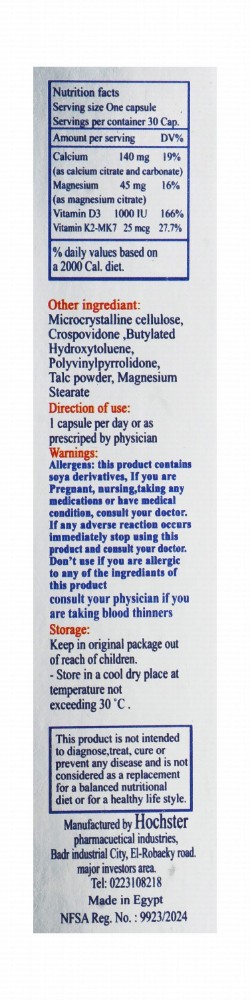 Cal-Mag-D 140mg Calcium Bone Support Supplement with Magnesium, Vitamin D3 & K2
