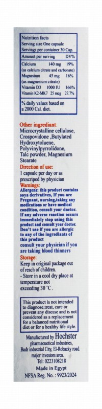 Cal-Mag-D 140mg Calcium Bone Support Supplement with Magnesium, Vitamin D3 & K2