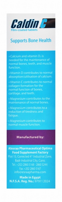 Caldin C 400mg Calcium Bone Health Support Supplement with Magnesium, Vitamin D3 & Vitamin C