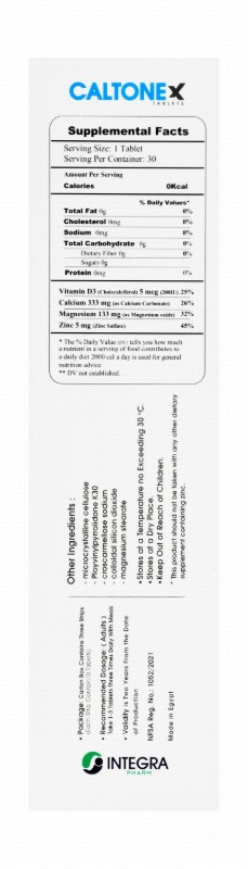 Caltonex 333mg Calcium Bone Support Supplement with Vitamin D, Magnesium & Zinc