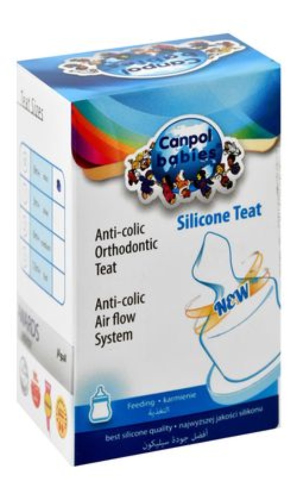 Canpol Babies Anti-Colic Orthodontic Silicone Teat (0+ Months) - BPA free
