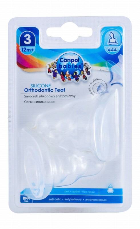Canpol Babies Anti-Colic Silicone Orthodontic Teats (12+ Months) - BPA free