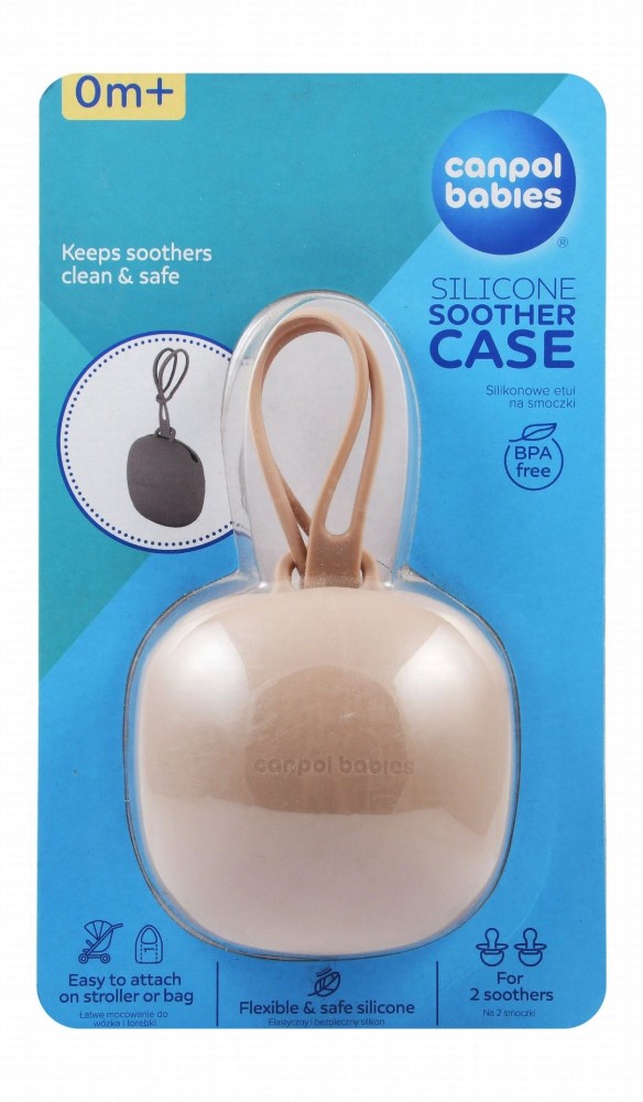 Canpol Babies Beige Silicone Soother Case (0+ Months) - BPA free