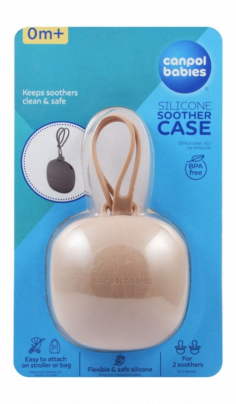 Canpol Babies Beige Silicone Soother Case (0+ Months) - BPA free
