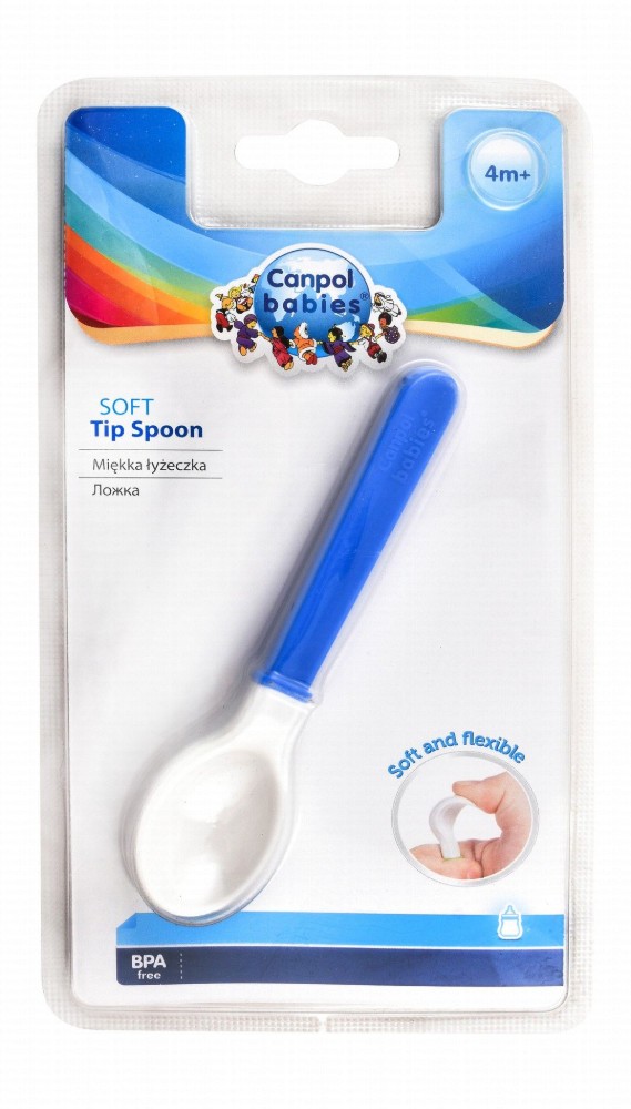 Canpol Babies Blue Spoon with Soft Tip (4+ Months) - BPA free