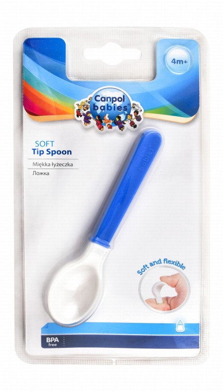 Canpol Babies Blue Spoon with Soft Tip (4+ Months) - BPA free
