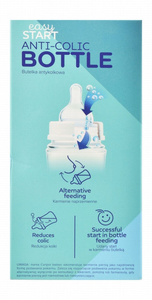 Canpol Babies Easy Start Bonjour Paris Pink Cat Print 120ml Anti-Colic Silicone Feeding Bottle (0+ Months) - BPA free