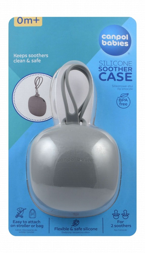 Canpol Babies Gray Silicone Soother Case (0+ Months) - BPA free