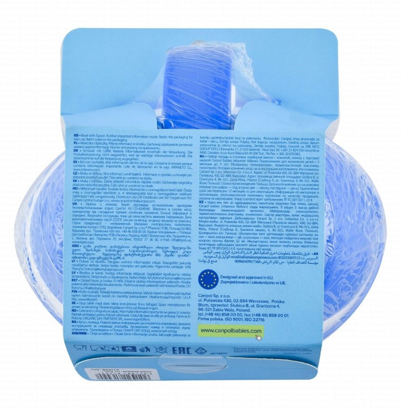 Canpol Babies Little Cow Collection Blue 350ml Bowl with Spoon (9+ Months) - BPA free