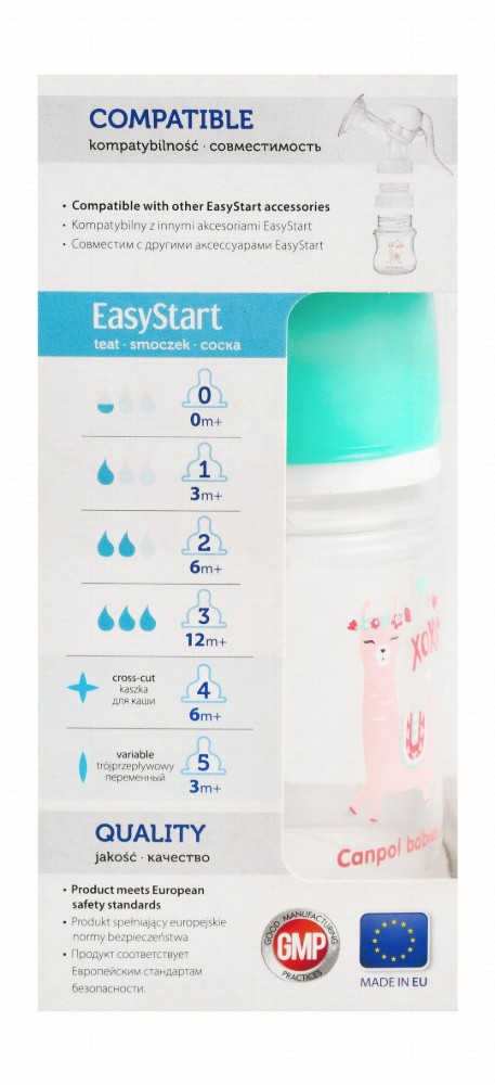 Canpol Babies Love Easy Start Green 120ml Anti-Colic Nursing Bottle (0+ Months) - BPA free