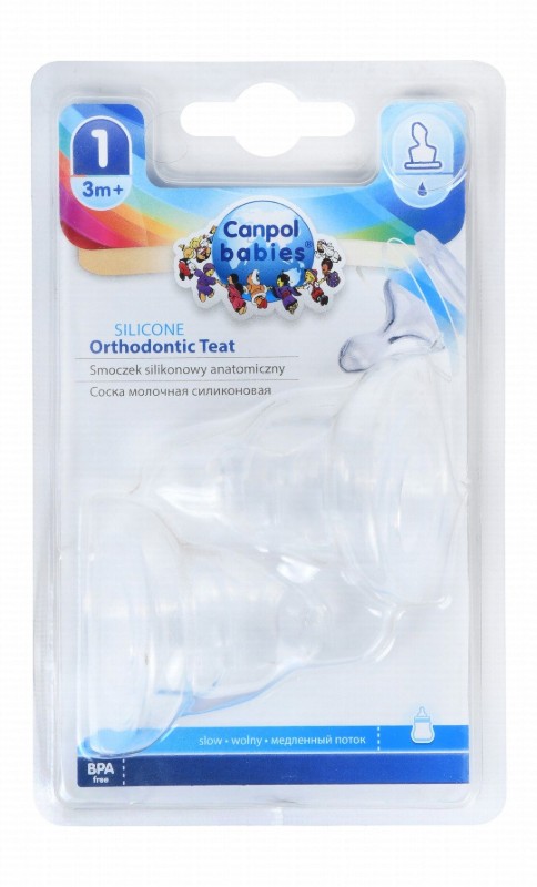 Canpol Babies Orthodontic Slow Flow Silicone Teat Stage 1 (3+ Months) - BPA free