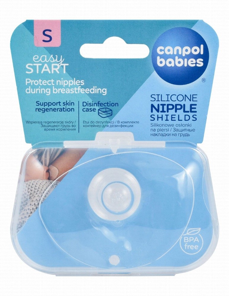 Canpol Babies Small Silicone Nipple Shields with Disinfection Case - BPA free