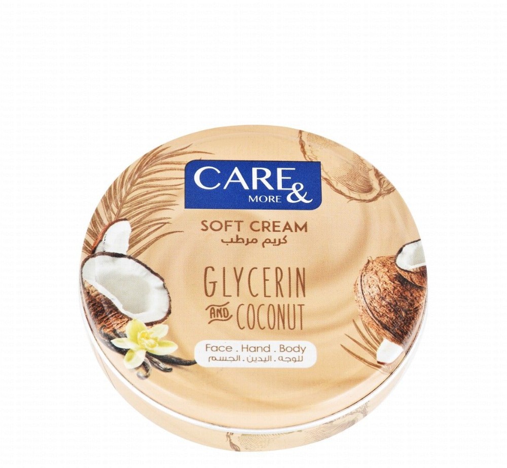 Care & More Softening Face, Hand & Body Cream Coconut Scent with Glycerin