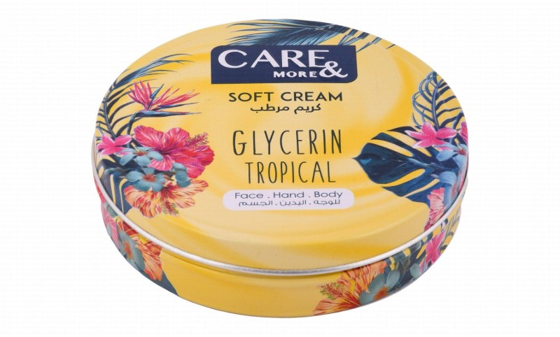Care & More Softening Face, Hand & Body Cream Tropical Scent with Glycerin