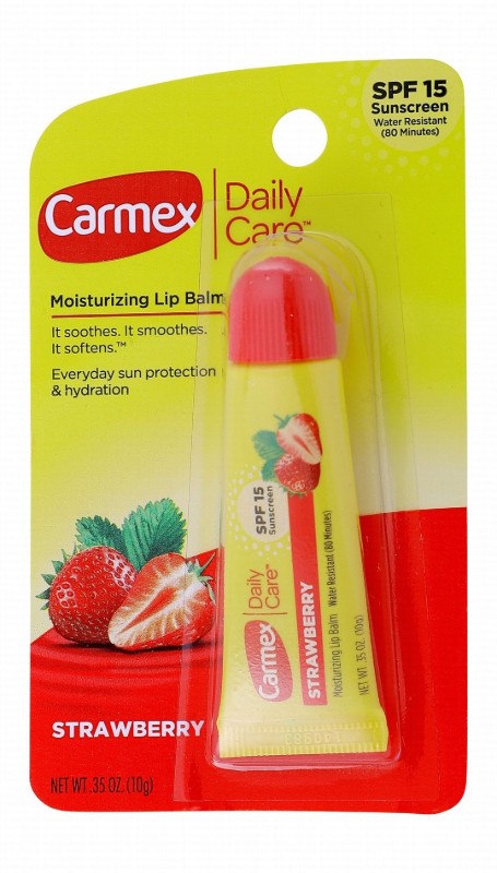 Carmex Daily Care Water-Resistant Moisturizing Lip Balm Strawberry Flavor SPF15