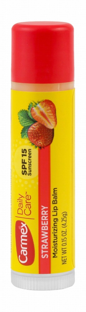 Carmex Water-Resistant Moisturizing, Soothing & Smoothing Lip Balm Strawberry Flavor SPF15