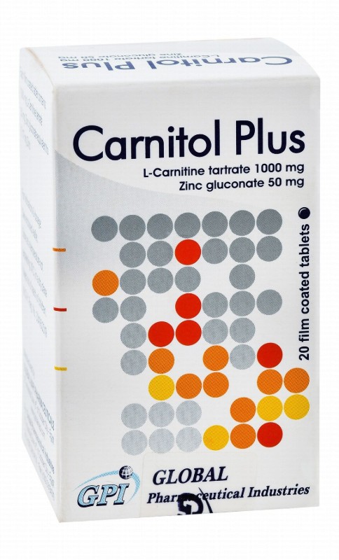 Carnitol Plus 1000mg L-Carnitine Tartrate & 50mg Zinc Gluconate Supplement