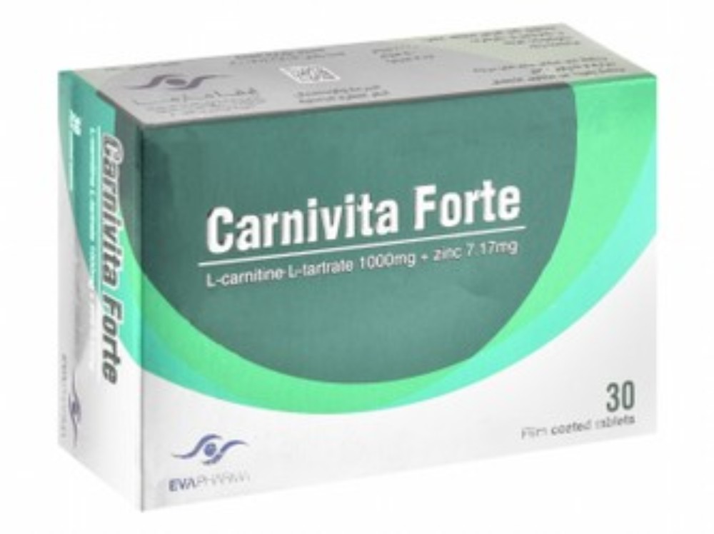 Carnivita Forte 1000mg L-Carnitine L-Tartrate Supplement with Zinc Gluconate