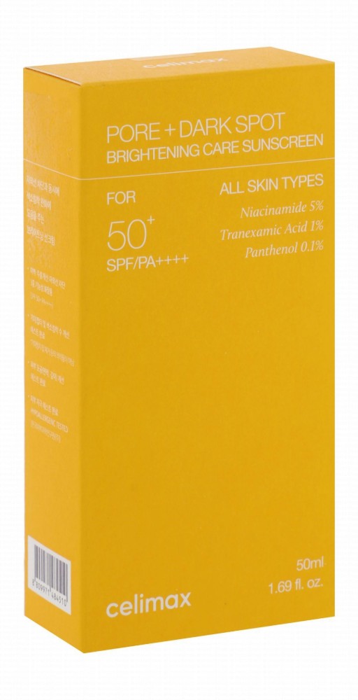 Celimax 5% Niacinamide, 1% Tranexamic Acid & 0.1% Panthenol Brightening & Anti-Dark Spot Sunscreen for All Skin Types SPF50+ PA++++