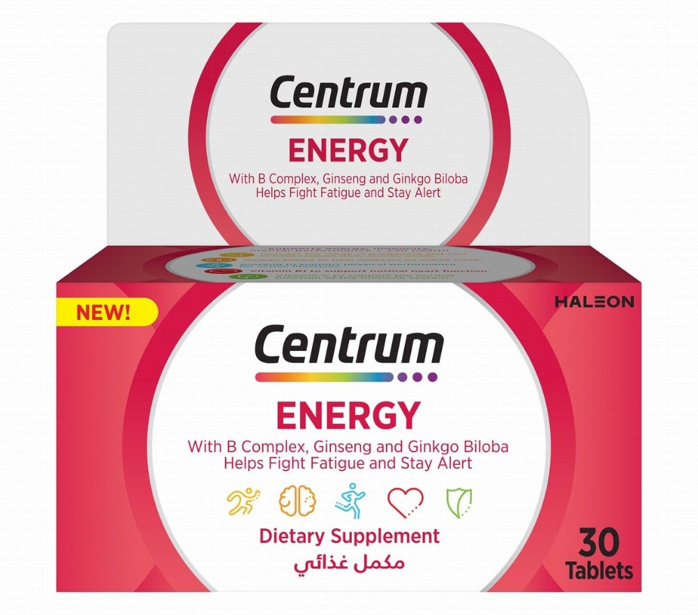 Centrum Energy Multivitamin Supplement with Ginseng & Ginkgo Biloba - gelatin free, gluten free
