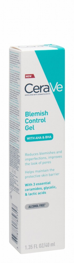 CeraVe Blemish Control Anti-Imperfection & Protecting Face Gel with AHA, BHA & Lactic Acids - alcohol free