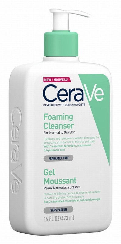 CeraVe Hypoallergenic Foaming Face & Body Cleanser with Ceramide, Niacinamide & Hyaluronic Acid for Normal & Oily Skin - fragrance free