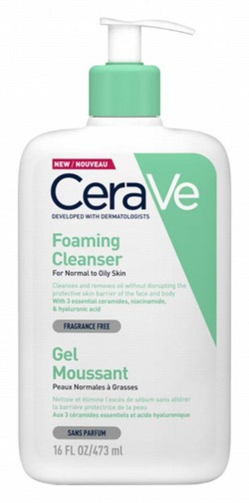 CeraVe Hypoallergenic Foaming Face & Body Cleanser with Ceramide, Niacinamide & Hyaluronic Acid for Normal & Oily Skin - fragrance free