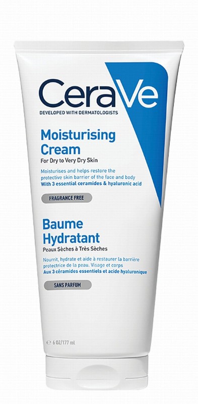 CeraVe Hypoallergenic Moisturizing Face & Body Cream with Ceramides & Hyaluronic Acid for Dry Skin - non comedogenic, fragrance free