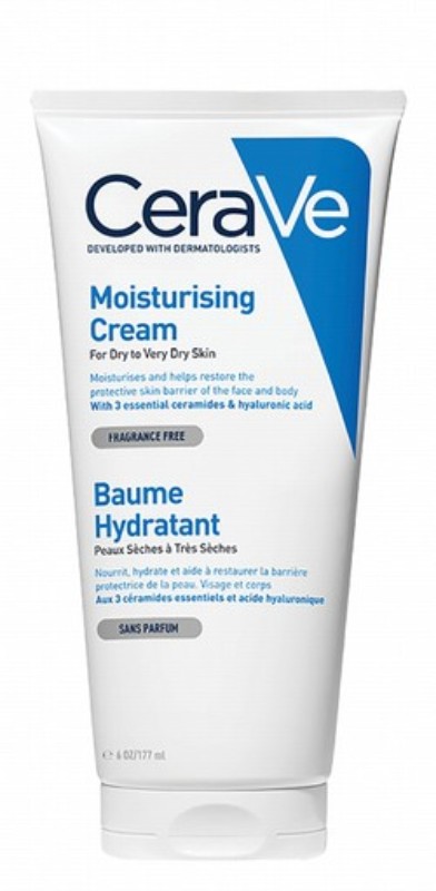 CeraVe Hypoallergenic Moisturizing Face & Body Cream with Ceramides & Hyaluronic Acid for Dry Skin - non comedogenic, fragrance free
