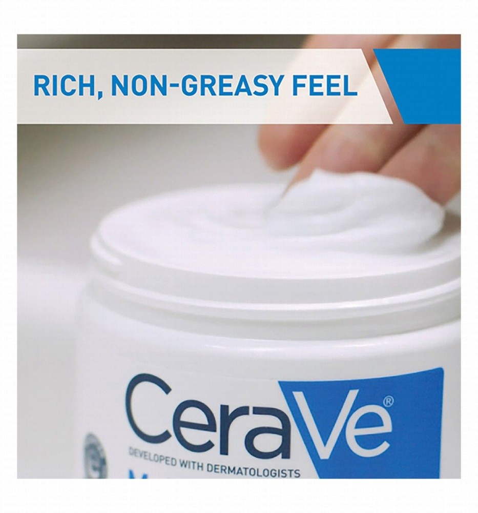 CeraVe Hypoallergenic Moisturizing Face & Body Cream with Ceramides & Hyaluronic Acid for Dry Skin - non comedogenic, fragrance free