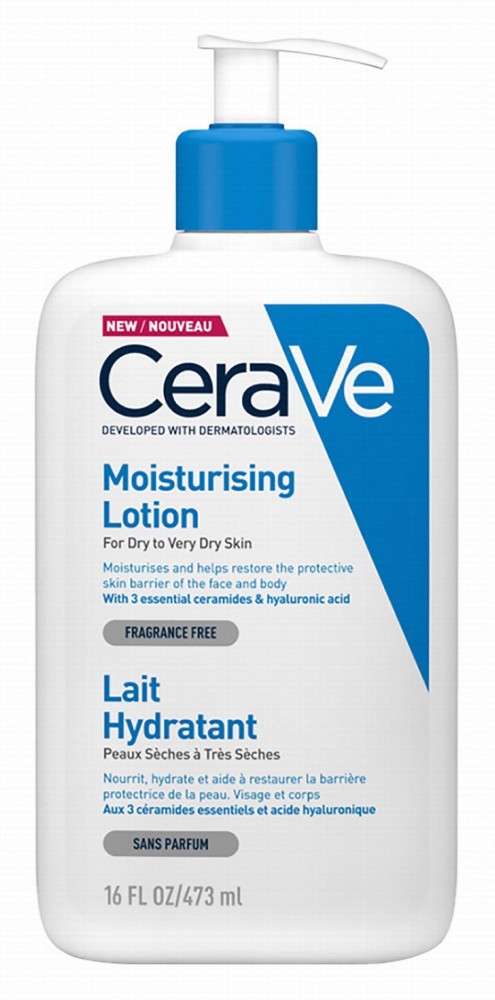 CeraVe Hypoallergenic Moisturizing Face & Body Lotion with Ceramides & Hyaluronic Acid for Dry Skin - non comedogenic, fragrance free