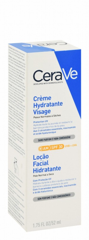 CeraVe Moisturizing Facial Day Lotion with Hyaluronic Acid, Niacinamide & Ceramides Normal to Dry Skin SPF30 - non comedogenic, fragrance free