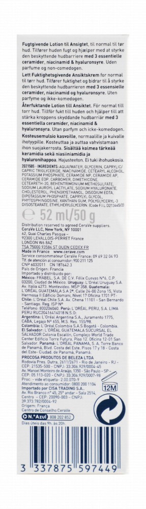 CeraVe PM Moisturizing Face Lotion with Niacinamide, Hyaluronic Acid & Ceramides for Normal to Dry Skin - fragrance free, non comedogenic