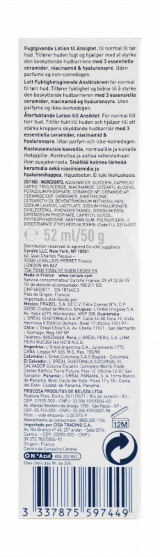 CeraVe PM Moisturizing Face Lotion with Niacinamide, Hyaluronic Acid & Ceramides for Normal to Dry Skin - fragrance free, non comedogenic