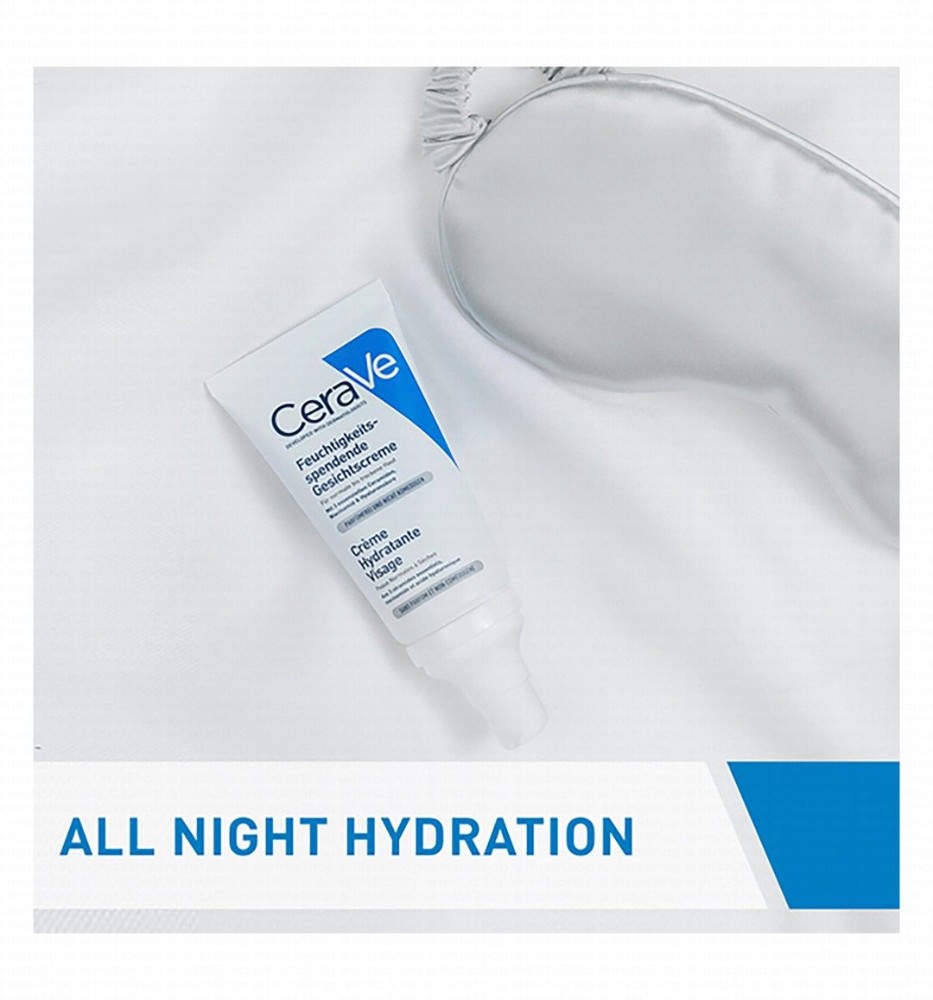 CeraVe PM Moisturizing Face Lotion with Niacinamide, Hyaluronic Acid & Ceramides for Normal to Dry Skin - fragrance free, non comedogenic